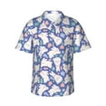 thumbnail image 1 of Xecao Cute White Rabbit print Hawaiian shirt - a stylish short-sleeve button-down for men, perfect for casual beach and tropical outings., 1 of 9