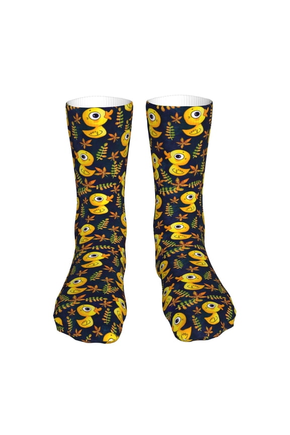 Mallard Ducks Print Fashion No Heel Casual Crew Socks Cushioned Breathable for Men Women - Moisture wicking,Not easy to fade Suitable for daily