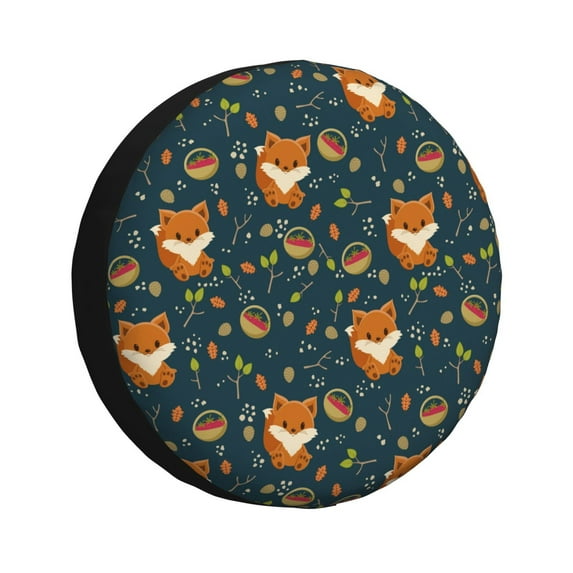 Xecao Cute plant fox for Tire Covers,Wheel Tire Cover Waterproof, Dust-Proof, And Universally Fitting for Cars,Trailers, SUVs-14 inch