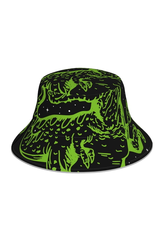 DINOSAUR IN SPACE Print Men and Women Night Reflective Hat Runner Cap Visor Bucket Hat Boonie Cap