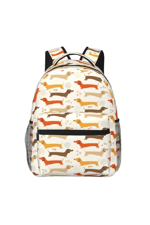 Dachshund Backpack, a stylish and functional choice for both men and women, is the perfect basic bookbag for college, work, or travel