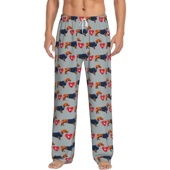 Xecao Dachshund Dog Heart Men's Straight Lounge Pajama Pants: The Ultimate in Comfortable Sleepwear
