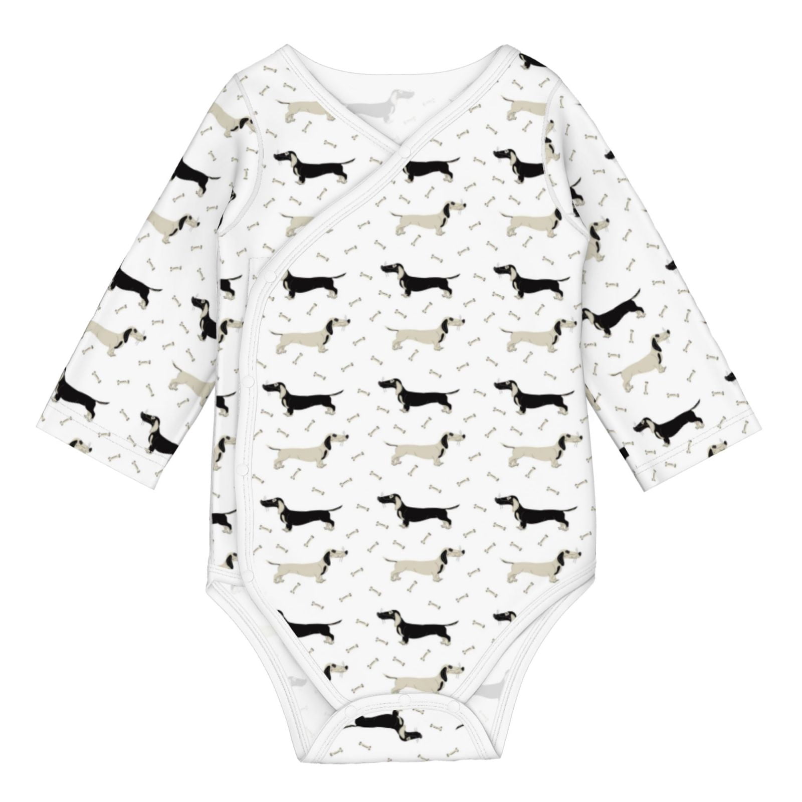 Xecao Dachshund Dog Print Baby unisex-baby Cotton Long-sleeve Bodysuits-3 Months