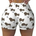 thumbnail image 1 of Xecao Dachshund Dog Print Workout Shorts for Women Soft Smooth Gym Yoga Scrunch Active Tennis Workout Running Shorts, 1 of 9