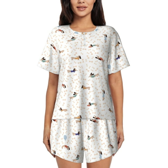 Xecao Dachshund Dog Puppy print Swimsuit for women, Summer-ready, sporty style.Quick-dry fabric. Many sizes & colors.