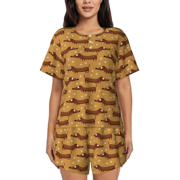 Xecao Dachshund Dog Puppy print Swimsuit for women, Summer-ready, sporty style.Quick-dry fabric. Many sizes & colors.