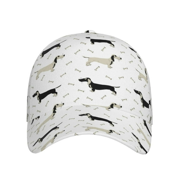 Xecao Dachshund Dog for Baseball Cap: Unisex, crafted from classic polyester twill fabric, featuring a soft unconstructed design