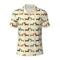 thumbnail image 1 of Xecao Dachshund Dog for Mens' Casual Short Sleeve Button-Down Polo Shirts for a Classic Golf Look, 1 of 9