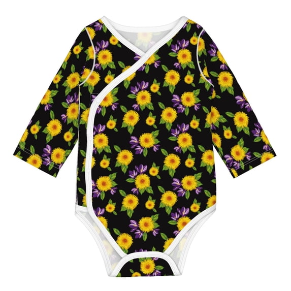 Xecao Daisies Flowers Print Baby unisex-baby Cotton Long-sleeve Bodysuits-2 Years