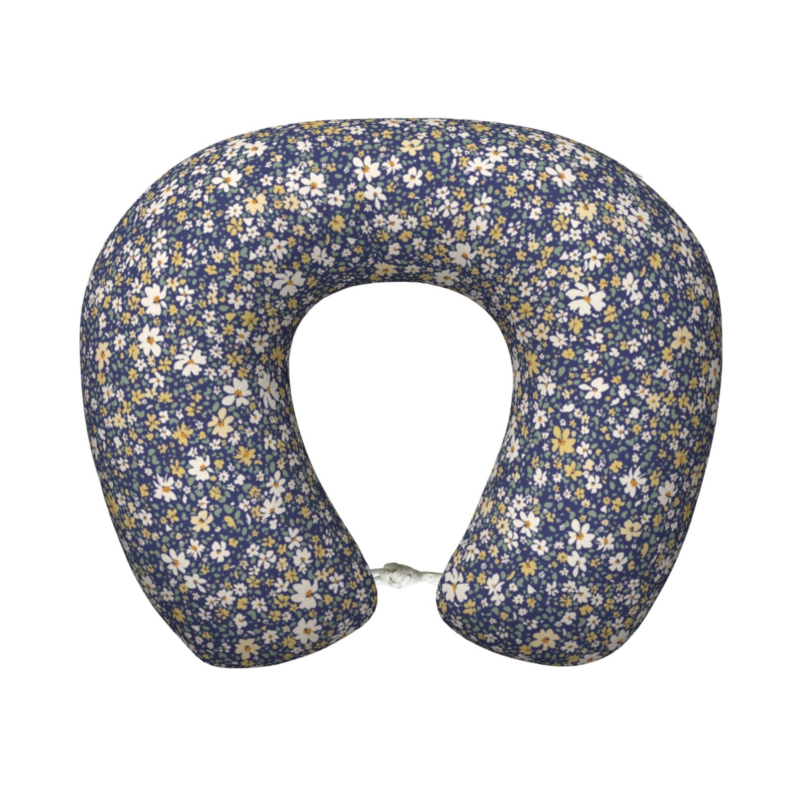 Xecao Daisies Flowers Print Memory Foam Cervical Neck Pillow Versatile U-Shaped Pillows for Home,Office,Camping,Travelling,Soft Washable Cover