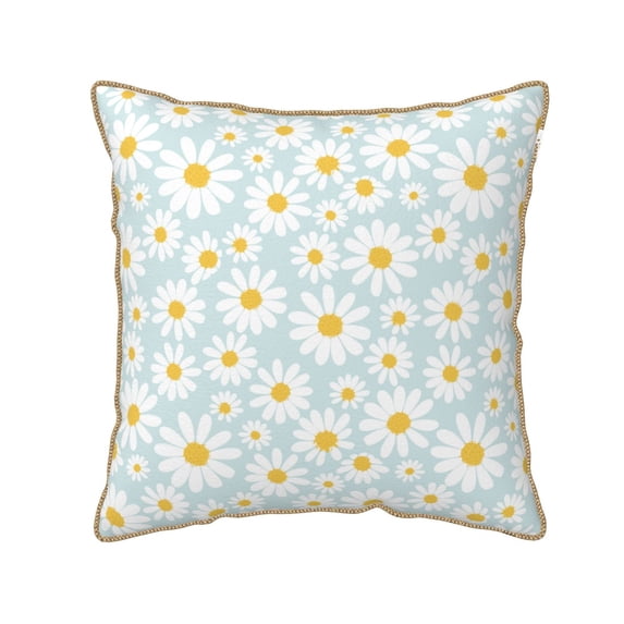 Xecao Daisies Flowers Print Soft Velvet Decorative Throw Pillow Covers, Square Cushion Cases for Bed, Sofa, Living Room, Car, and Indoor Outdoor Use-20"x20"
