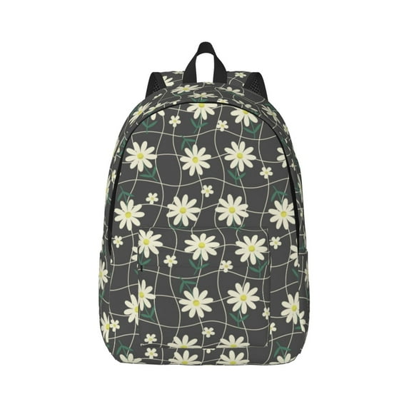 Xecao Daisies Flowers for Canvas College Laptop Backpack, Durable Rucksack Travel Notebook Bag School Backpack Book Bag for Men Women