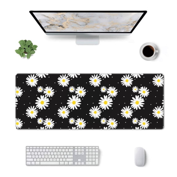 Xecao Daisies Flowers for Mouse Pad - Waterproof Extended Contour Mouse Mat, Large Gaming Mousepad Laptop Keyboard Mat with Non-Slip Rubber Base