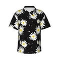 thumbnail image 1 of Xecao Daisies Flowers print Hawaiian shirt - a stylish short-sleeve button-down for men, perfect for casual beach and tropical outings., 1 of 9
