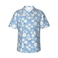thumbnail image 1 of Xecao Daisies Flowers print Hawaiian shirt - a stylish short-sleeve button-down for men, perfect for casual beach and tropical outings., 1 of 9
