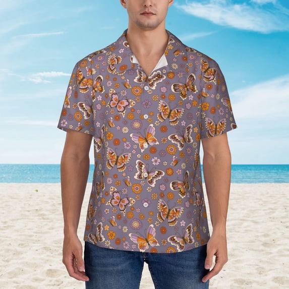 Xecao Daisies Flowers print Hawaiian shirt - a stylish short-sleeve button-down for men, perfect for casual beach and tropical outings.