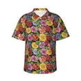 thumbnail image 1 of Xecao Daisies Flowers print Hawaiian shirt - a stylish short-sleeve button-down for men, perfect for casual beach and tropical outings., 1 of 9
