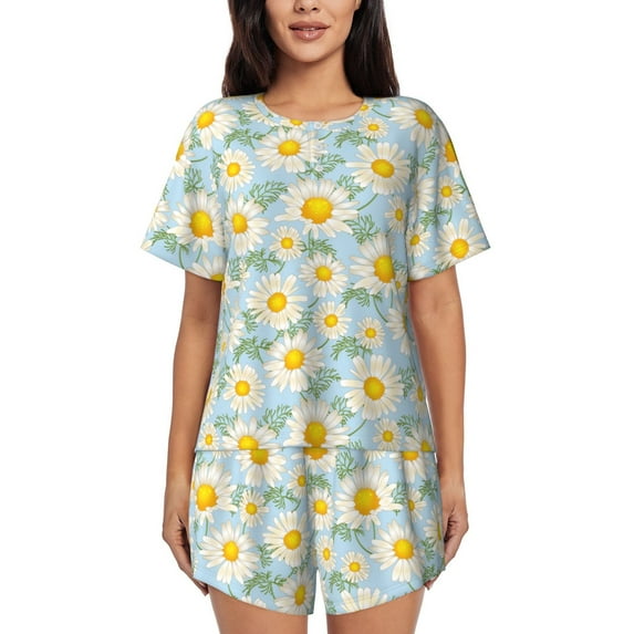 Xecao Daisies Flowers print Swimsuit for women, Summer-ready, sporty style.Quick-dry fabric. Many sizes & colors.