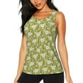 thumbnail image 1 of Xecao Daisies Flowers print women's scoop neck, loose-fit workout tank tops for the gym., 1 of 9