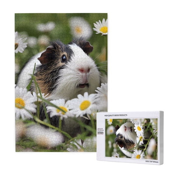 Xecao Daisy Guinea Pig Pattern 1000 Piece Puzzles , Jigsaw Puzzles for Adults