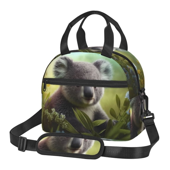 Xecao Daisy Koala Print Insulated Lunch Box, Lunch Cags Lunch Bag Featuring An Adjustable Shoulder Strap