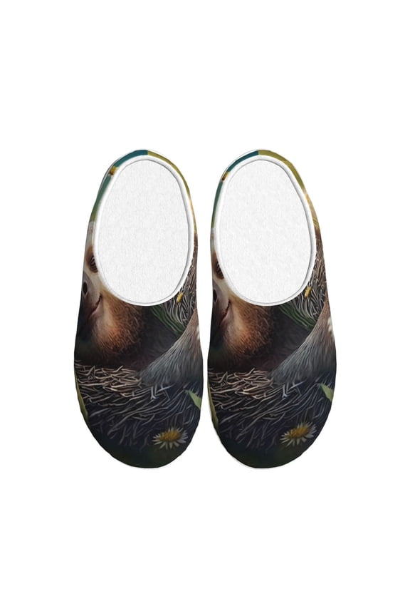 Daisy Sleeping Sloth Print Cotton Slippers Fuzzy Warm Cozy Slippers Non Slip House Slippers For Indoor Outdoor Cotton Slippers House Slippers-8