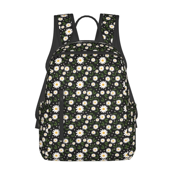 Xecao Daisy print Backpack For women men Aesthetic Lightweight Travel Daypack Simple Cute Backpack For Bookbag