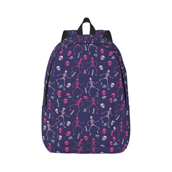 Xecao Dance Skull Star for Canvas College Laptop Backpack, Durable Rucksack Travel Notebook Bag School Backpack Book Bag for Men Women