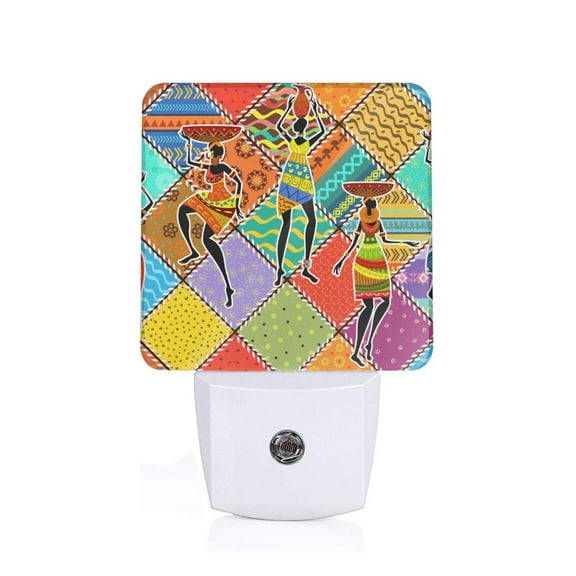 Xecao Dancing African Womans for Night Light - a Wall-mounted LED Fixture with A Dusk-to-dawn Sensor, Ideal for Bedrooms, Bathrooms, Hallways, and Kitchens-US