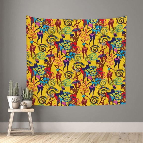Xecao Dancing African Womens patten Tapestry 60x51 Inches Wall Hanging Poster Tapestry for Living Room Bedroom Home Decor