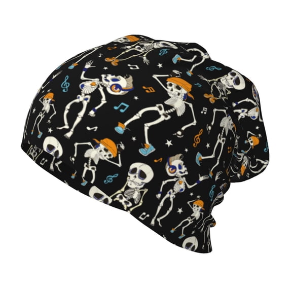Xecao Dancing Skeleton Party Print Beanie Hat Toddler Girls Boys, Baby Hats Winter Warm Knitted Thermal, Kids Winter Caps