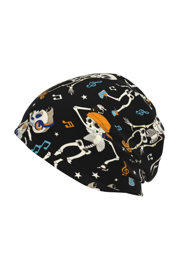 Dancing Skeleton Party Print Knit Hat,Winter Beanie for Men Women, Beanie Soft Warm Ski Stocking Cuffed Cap