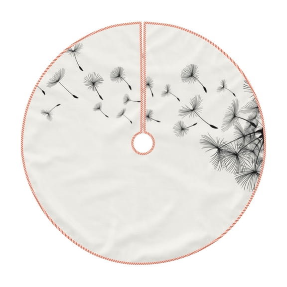 Xecao Dandelion Blowing In The Wind Pattern Christmas Tree Skirt Round Xmas Tree Mat Base Cover for Holiday Home Decorations-30"