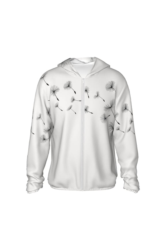 Dandelion Blowing In The Wind for Sun Shirt-A lightweight, Hoodie-Style Long-Sleeve UV Protection Garment Designed for Other Outdoor Activities. -Large