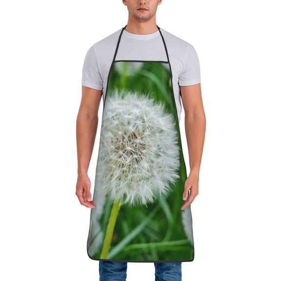 Xecao Dandelion Flower In The Meadow Print Funny BBQ Chef Aprons for Men Women,Adjustable Kitchen Cooking Aprons with Pocket Waterproof Oil Proof No Pilling Fading