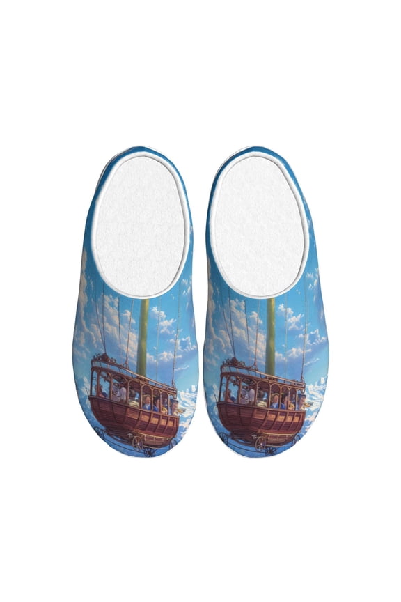 Dandelion Hot Air Balloon Print Cotton Slippers Fuzzy Warm Cozy Slippers Non Slip House Slippers For Indoor Outdoor Cotton Slippers House Slippers-13