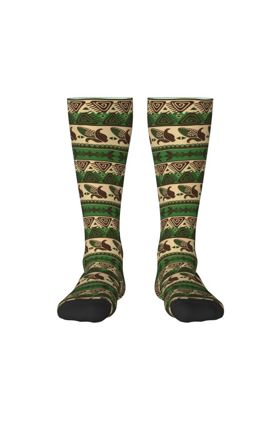 Dark Green Vintage Corn Pattern Print Compression Socks for Both Men And Women for Running, Travel, Flight, Nurse