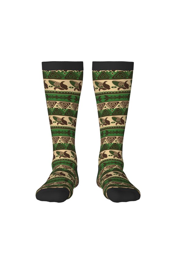 Dark Green Vintage Corn Pattern Print Compression Socks for Both Men And Women for Running, Travel, Flight, Nurse