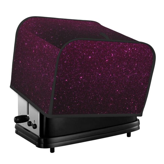 Xecao Dark Purple Glitter Print 4 Slice Toaster Cover with Pockets, Small Appliance Cover, Dust and Fingerprint Protection, Machine Washable