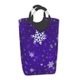 thumbnail image 1 of Xecao Dark Purple Snowflakes for Laundry Basket,Collapsible Large Laundry Hamper,Wash Bag for Laundry Room, Rolling Laundry Basket with Handles, 1 of 5