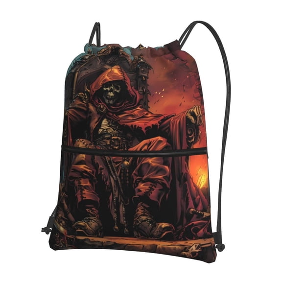 Xecao Dark Skull King Throne for Drawstring Bags,Pull String Backpack Bags,String Bag Sackpack