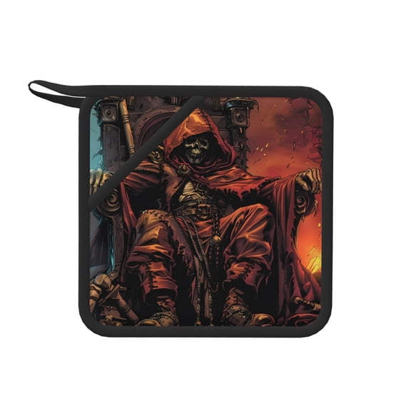 Xecao Dark Skull King Throne for Silicone Trivet Mats - Heat Resistant Pot Holders, Multipurpose Non-Slip Hot Pads