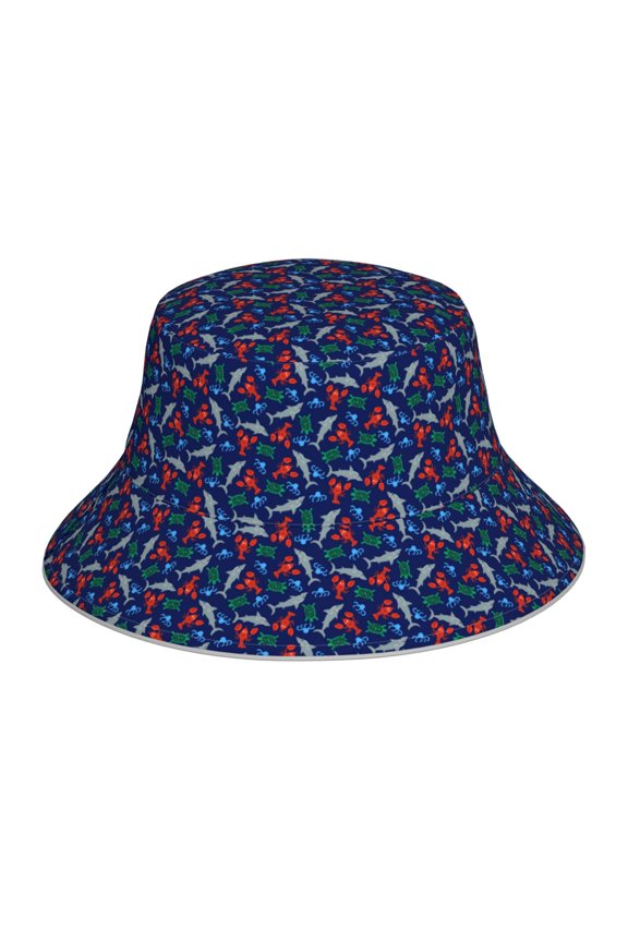 Deep Down In The Ocean Print Men and Women Night Reflective Hat Runner Cap Visor Bucket Hat Boonie Cap