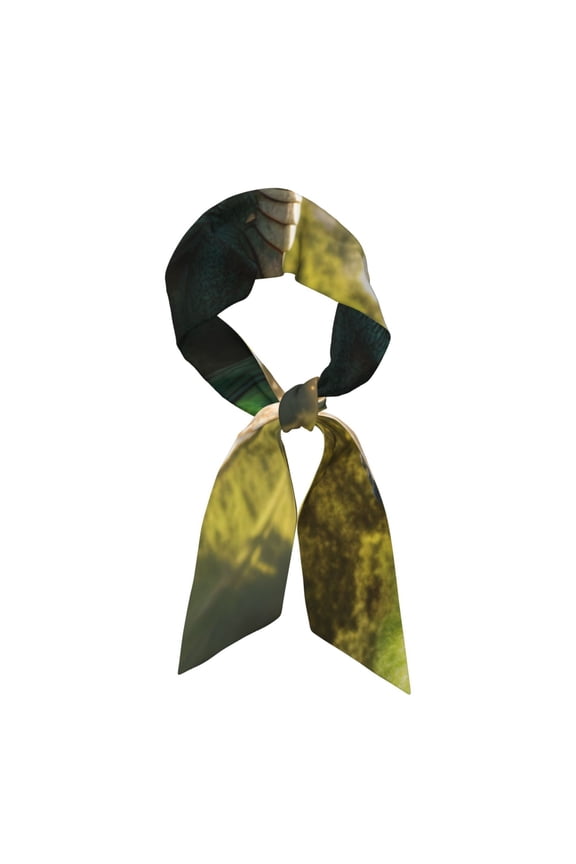 Deep Forest Stone Green Dragon Pattern Large Satin Head Scarf - Satin Hair Scarves Silk Bandana Scarf Headscarf Silk Feeling Scarf for Women