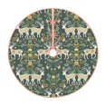 thumbnail image 1 of Xecao Deer And Flowers Pattern Christmas Tree Skirt Round Xmas Tree Mat Base Cover for Holiday Home Decorations-48", 1 of 6