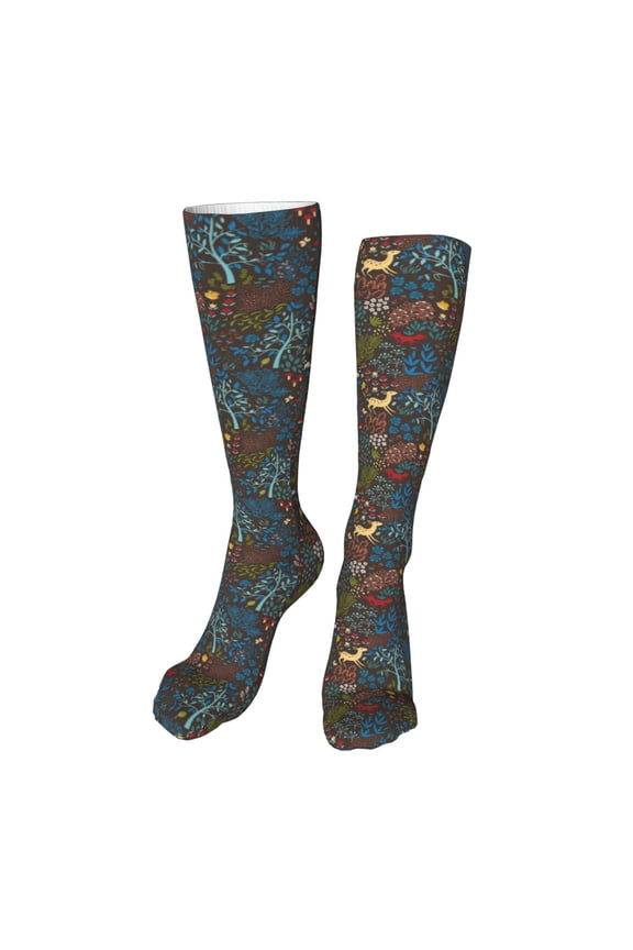 Deers In The Forest 1 Print Calf Socks Seamless Toe, Knee High Long Socks, Sports Socks Trouser Socks for Women and Men-One Size