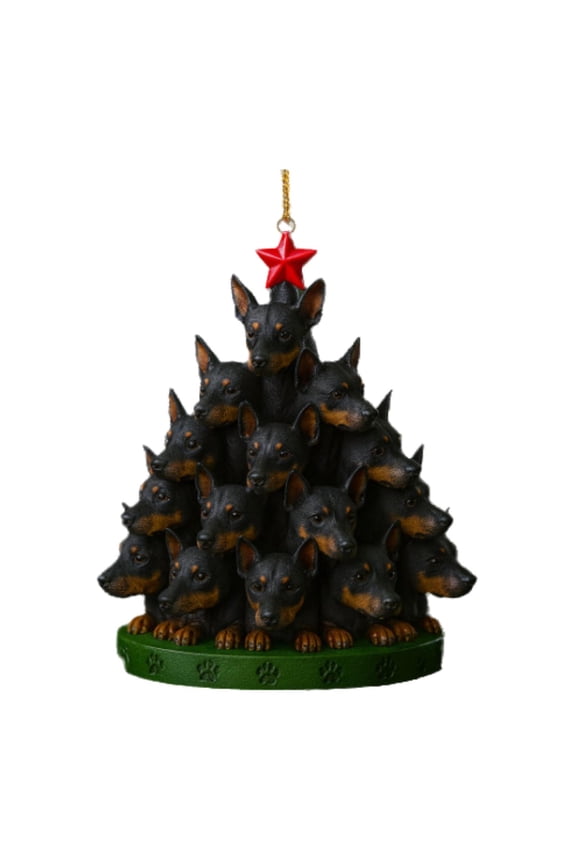 Christmas Dog Acrylic Ornament, Puppy Decorative Pendant for Xmas Tree Hanging Holiday Party Favors Gift for Dog Lovers Home Decor