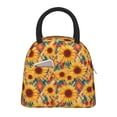 thumbnail image 1 of Xecao Diamond Bohemian Sunflower Lunch Bag , an insulated, reusable tote bag perfect for adults of all genders, ideal for work, office, picnics and beach trips, 1 of 6