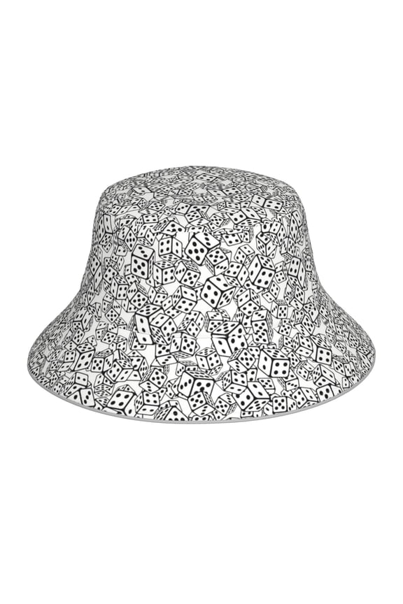 Dice Cubes Print Men and Women Night Reflective Hat Runner Cap Visor Bucket Hat Boonie Cap