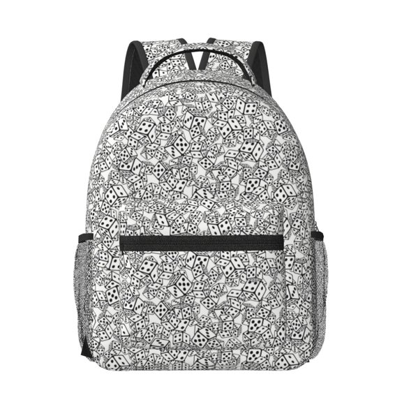 Xecao Dice Cubes Travel Backpack: A spacious, stylish computer backpack ideal for men and women, perfect for college, school, or daily travels